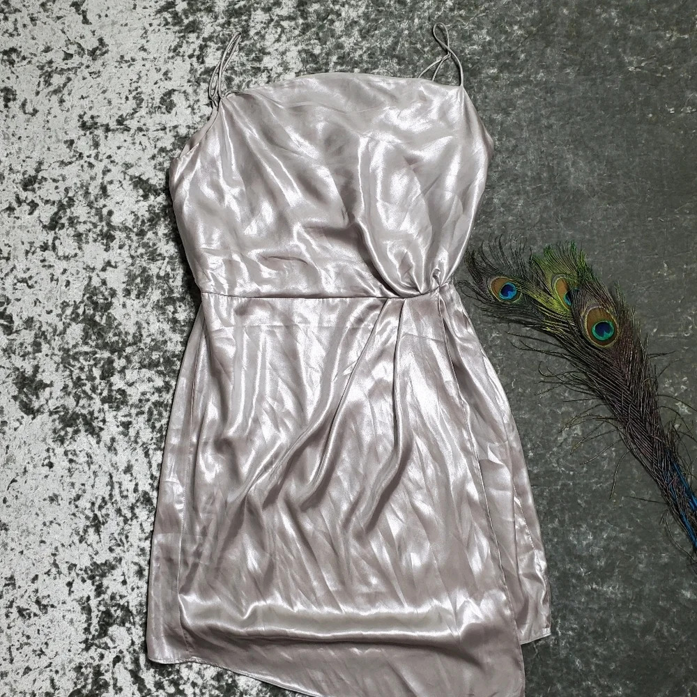 H&M‎ Silver Faux Wrap Dress